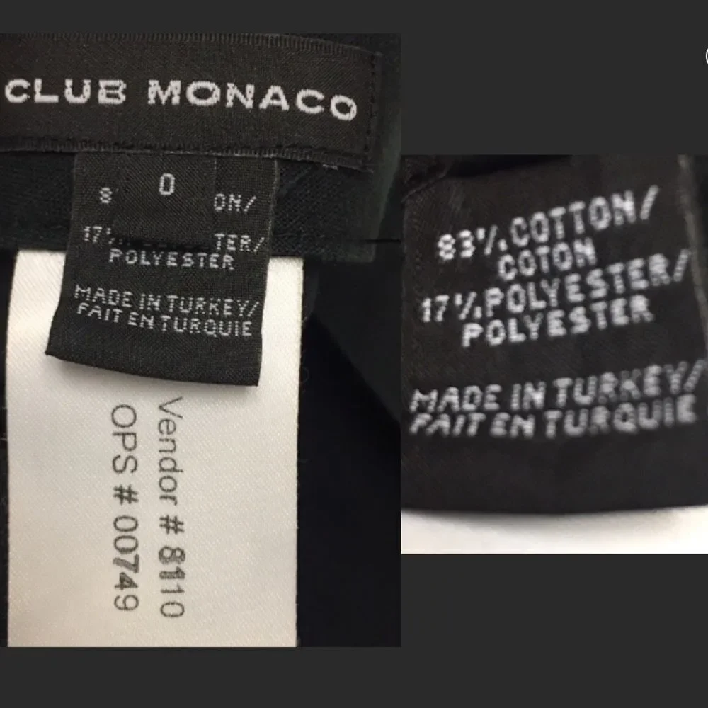 CLUB MONACO Black Lightweight Knee Length Pencil Skirt Side Ruching 0